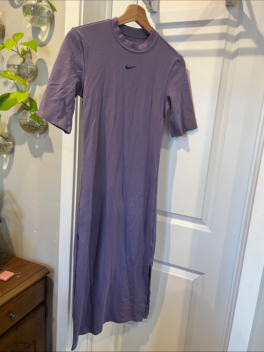 Nike Purple Short-Sleeve Midi Dress